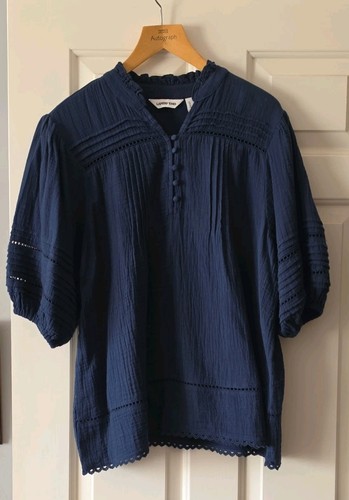 Lands end navy cheesecloth v - navy,