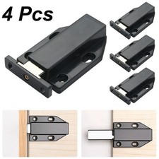 4x Door Push To Open Magnetic Cabinet Catch Heavy Duty Latch ABS Black
