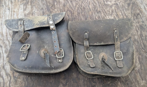 Vintage leather saddlebags - vintage,