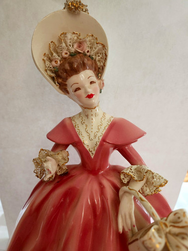 Hand painted porcelain lady - painted,