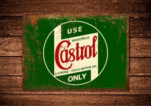 Castrol motor oil - metal, sign