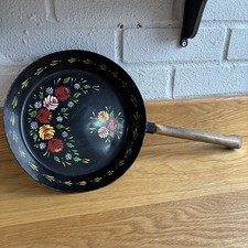 Vintage Bargeware Pan / Frying Can Canal Boat Accessory Folk Art Floral Rare