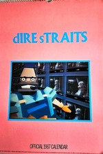 DIRE STRAITS  OFFICIAL 1987 vintage calendar, dates match 2026,English Rock band
