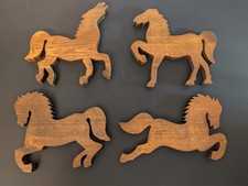 (4) VTG Wooden Horse 9"+/-
