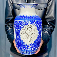 1.9LB Blue and white porcelain vase, Chinese vase decoration vase Jingdezhen
