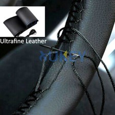 Sporty leather Car Trunk Steering Wheel Cover PU Universal DIY 38cm / 15 inch UK