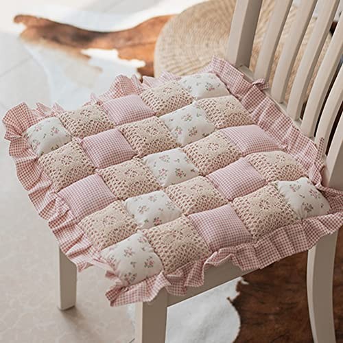 Lace patchwork chair pad - lace,