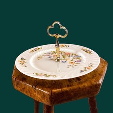 Vintage Aynsley Cottage Garden Cake Plate with Handle Preloved 10"