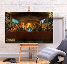 AVENGERS LAST SUPPER- WALL ART PICTURE PRINT  DEEP FRAMED CANVAS SUPERHERO COMIC
