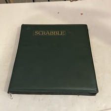 Rare Vintage Travel Scrabble Deluxe Green Padded case. All tiles One Tile Rack