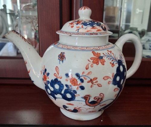 Lowestoft porcelain teapot - lowestoft,