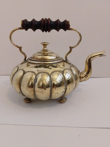 Vintage brass kettle unusual - vintage,