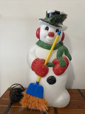 SPARES Vintage 30" Fibre Optic Snowman FAULTY Christmas Blow Mold Outdoor Lights