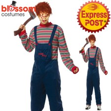 K20 Mens Seed of Chucky Doll Horror Scary Halloween Costume Fancy Dress Outfits