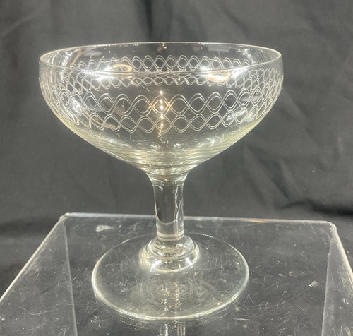 Vintage etched champagne - etched, glass