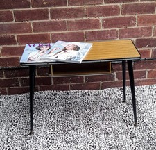 Mid Century Retro Formica Dansette Coffee Table w/ Magazine Rack (1960's)