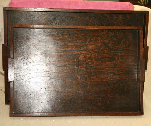 Two vintage wooden trays - vintage,