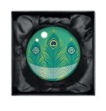Matthew Williamson Jade Peacock Feathers Crystal Dome Paperweight