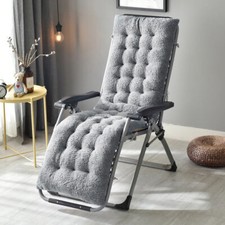 Replacement Sun Lounger Cushion Sherpa Garden Outdoor Recliner Chair Seat Pad UK