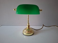 Ring Lighting Brass Bankers Desk Lamp With Green Glass Shade Fully Working
