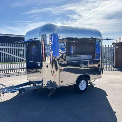 Silver mirror food trailer - silver,