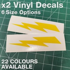 x2 LIGHTNING BOLTS DECALS - LIGHTNING BOLTS - VINYL STICKERS - 6 SIZE OPTIONS