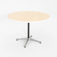 2000s Herman Miller Eames Occasional Table with Wood Laminate Top 42 inch Top