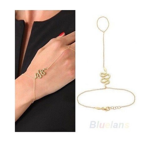 Gold beach snake bracelet hand - gold,