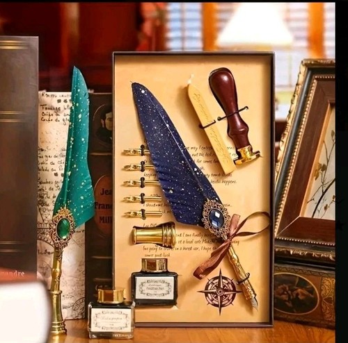 Retro feather dip pen - feather,