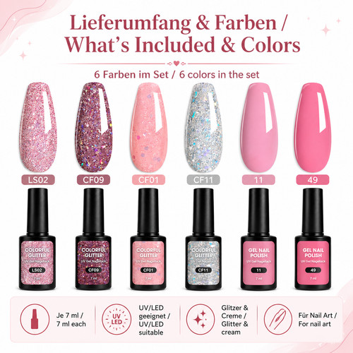 Piece nail polish gel set - gel,