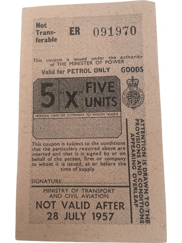 Vintage petrol coupon ministry - vintage,