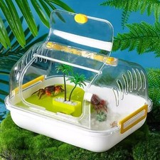 Turtle Tank Aquarium Feeding Box Terrapin Tortoises Case Reptile Carrier Box
