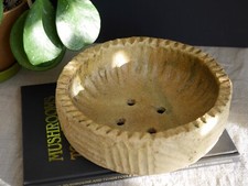 Large Brown Heavy Stoneware Shallow Bonsai Succulent Planter with Drainage Holes