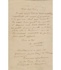 WILLETTE ADOLPHE LEON. Painter, illustrator and cartoonist. Autograph Letter
