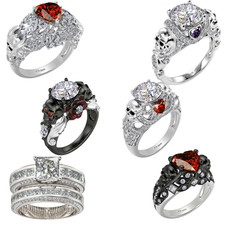 Diamond Ring Round Cut Silver