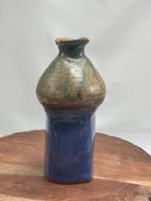 Art Pottery Vase  Abstract Drip Glaze Stoneware Beautiful Artisan Signed