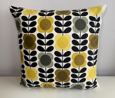 New cushion cover Orla Kiely style retro flower leaves geometric pattern 45x45cm