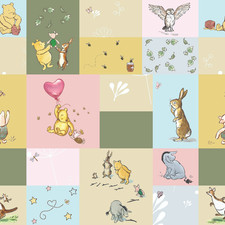 Winnie the Pooh Patchwork 100% Cotton 112cm Wide Crafty Digitally Printed Fabric