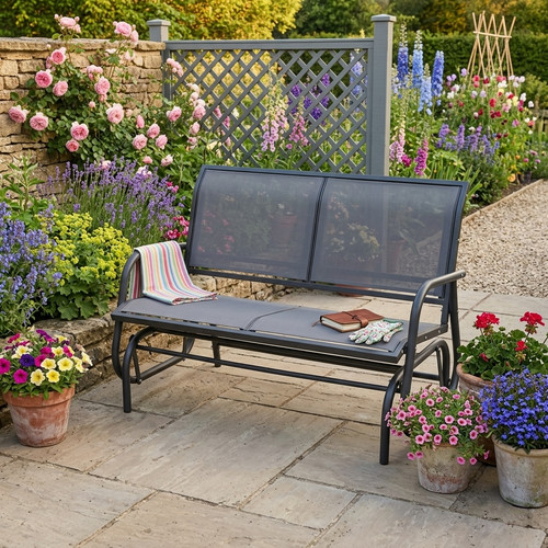 Rocking bench seater - seater, steel