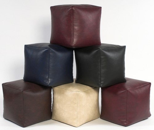 Beanbag cube footstool faux - cube,