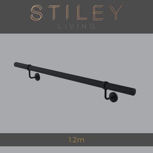 Matt black stair - stair, wall