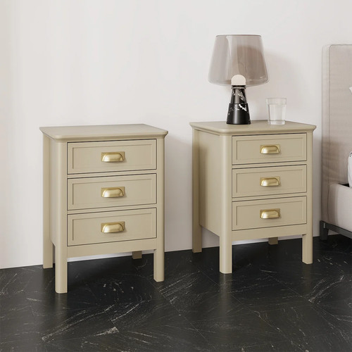Pair drawer bedside table - of, 3