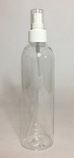 250ml PET Clear Plastic Tall Boston Bottle And White Atomiser Spray ANY AMOUNT