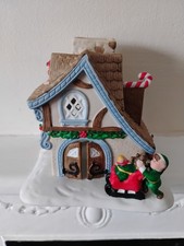 PARTYLITE -SANTA'S WORKSHOP- TEALIGHT HOLDER - CERAMIC -CHRISTMAS