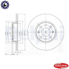 2x BRAKE DISC BG4155 FOR FIAT