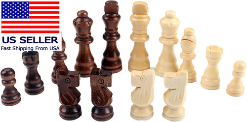 Wooden chess pieces - wooden, 32