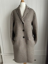 S MAX MARA CHECKED WOOL COAT -