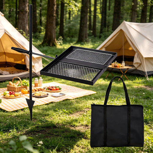 Campfire grill folding swivel - grill,