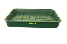 5x Large Garden Seed Trays Plastic  - 52cm Green Seed Tray for Greenhouse