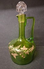 Antique Victorian Green Glass Decanter 